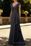Steel Grey Mermaid Ruffle Chiffon Mother of The Bride Dress