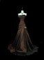 Strapless Brown Vintage Evening Dresses, Sleeveless Long Party Gowns