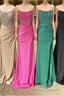 Strapless Mermaid Beaded Long Formal Prom Dress With Slit
