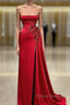 Strapless Sexy Red Mermaid Formal Prom Dress