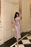 Stunning Mermaid Spaghetti Straps Lilac Date Night Dress Prom Dresses Birthday Outfit