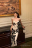Stunning Sheath Spaghetti Straps Floral White Date Night Dress Prom Dresses Birthday Outfit