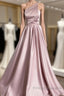 Stylish Satin Formal Prom Dress Long Strapless