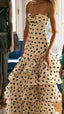 Sweetheart Dots Ruffle Chiffon Prom Dress,