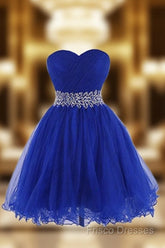 Sweetheart Royal Blue Homecoming Dress Short Formal Prom Dress With Beading
