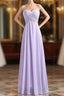Sweetheart Sleeveless Chiffon Long Bridesmaid Dress