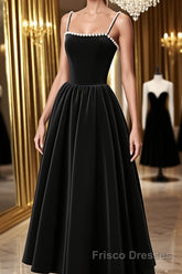 Tea Length Velvet Formal Prom Dresses, Velvet Tea Length Formal Homecoming Dresses