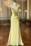 Temperament Yellow Mermaid Halter Neck Sequin Diamond Long Formal Prom Dress Birthday Dress