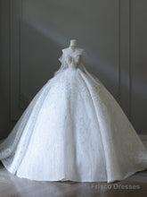 Timeless Ball Gown Sweetheart Neckline Sequin Long Sleeves Wedding Dress Bridal Dresses