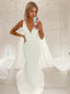 Trumpet/Mermaid V-neck Sweep Train Stretch Crepe Wedding Dress