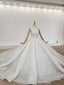 Two Piece Half Sleeves Beading Ball Gown Crystal Huate Couture Wedding Dress