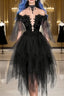 Unique Black Off The Shoulder Layered Tulle Homecoming Dress,Beautiful Formal Prom Dress