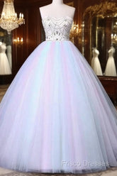 Unique Strapless Sweetheart A Line Wedding Dress Beaded Bridal Formal Prom Gown