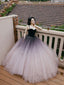 Unique Sweetheart Neck Tulle Long Prom Dress