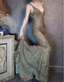Vintage Luxury Green Mermaid Deep V-Neck Beaded Embroidered Chiffon Long Prom Dress Evening Dress