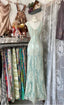 Vintage Mermaid V-Neck Satin Tulle Long Prom Dress