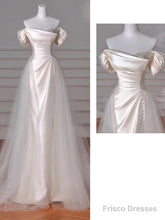 Vintage Sheath Off The Shoulder Satin Long Prom Dresses Party Evening Dress