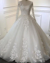 Vintage Wedding Dresses Lace Embroidery Long Sleeves