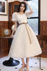 White A-Line Short Prom Dresses, White Party Dresses