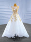 White Heavy Beading Prom Dress