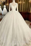 White Lace Tulle Long Formal Prom Dress, White Lace Wedding Dress