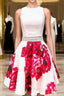 Whte V-Neck Short Homecoming Dress