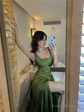 WomenS Suspender Dress Satin Long Prom Dresses Formal Dress