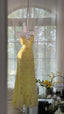 Yellow Beaded Evening Dress Unique Long Prom Dress