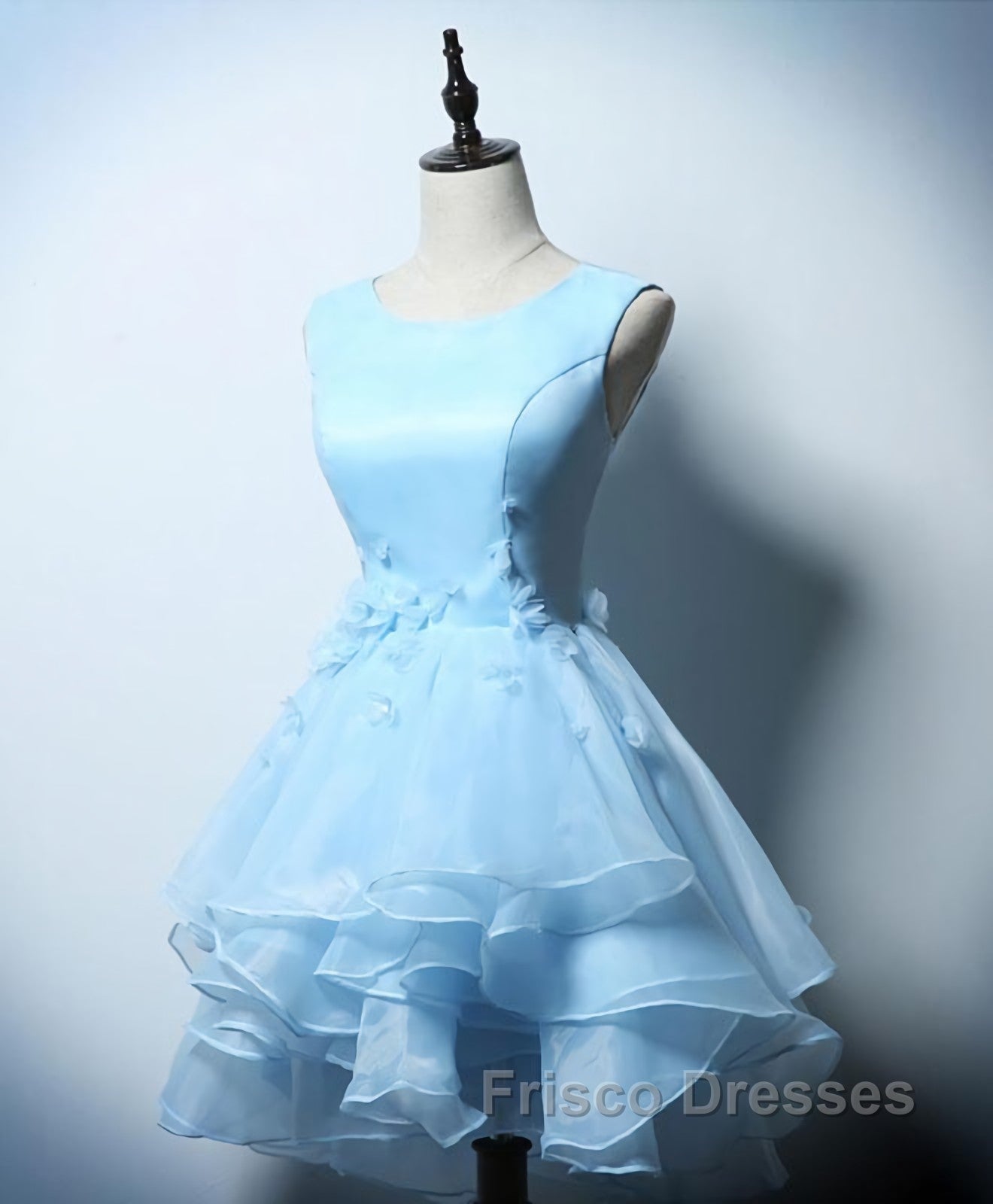 Cute Blue A Line Short Formal Prom Dress, Blue Evening Dress Secondary image
