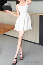 Summer Square Neck Homecoming Dress Backless Mini Dresses