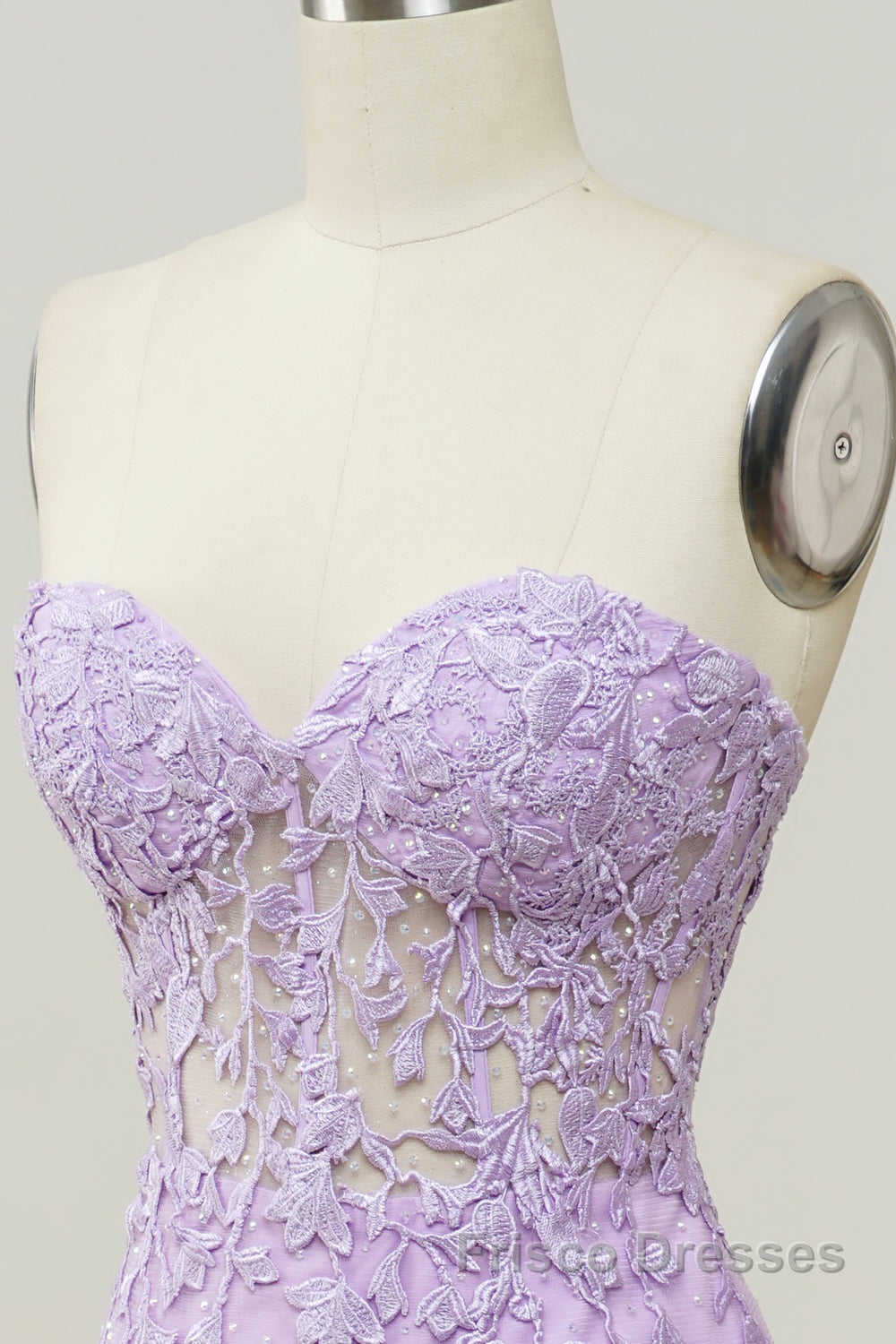 Purple Sweetheart Neck Mermaid Formal Prom Dresses With Appliques
