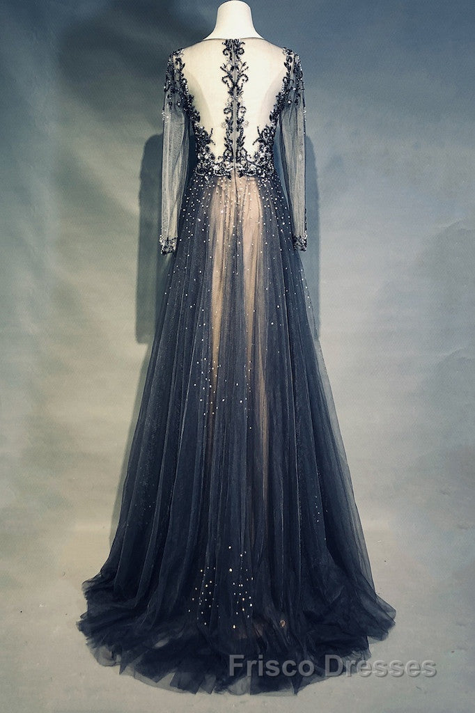 Luxury Long Sleeves V-neck Long Formal Prom Dress Overskirt Mother Formal Prom Dress Secondary image