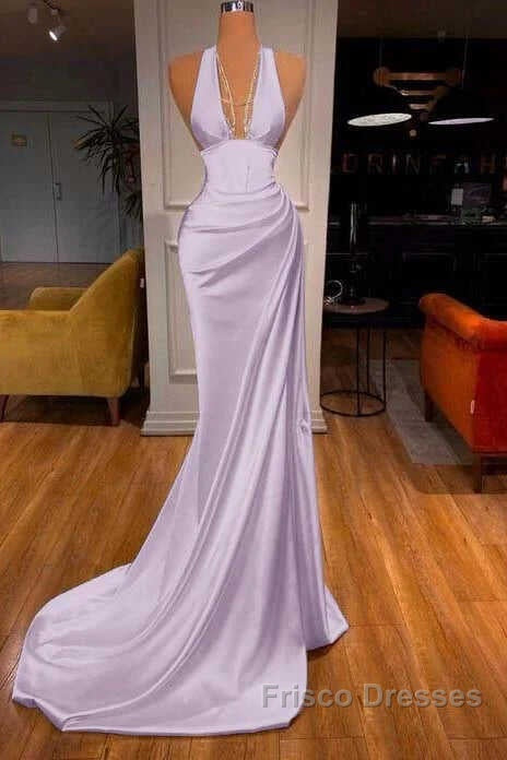 Halter V-Neck Mermaid Formal Prom Dress Elegant