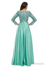 Lady Dresses Full Sleeve Prom Dresses V Neck Formal Gowns 2025 Floor Length Party Dresses