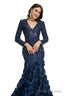 Prom Dresses, Long V Neck Prom Gowns Full Sleeve Formal Dresses, Floor Length Dress