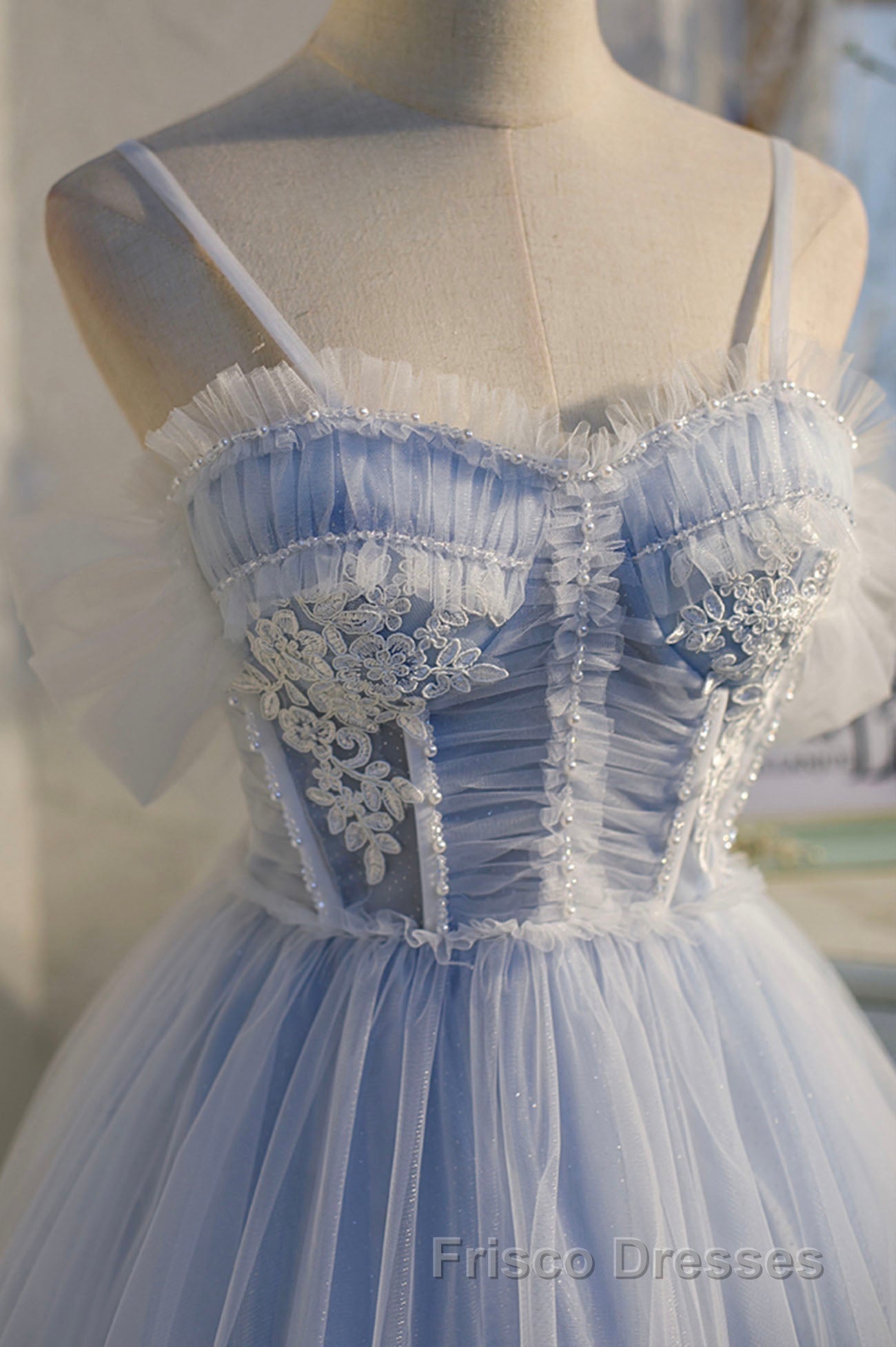 Cute Spaghetti Strap Lace Short Party Dress, A-Line Evening Dress Secondary image