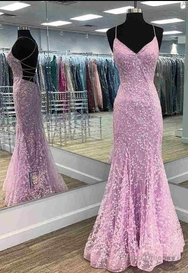 Gorgeous Mermaid Lilac Prom Dress with Embroidery