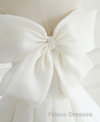 White Sweetheart Long Formal Prom Dress, White Formal Prom Dress