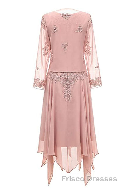 Dusty Pink Two-Piece V-Neck Appliques Mother of the Bride Dress Secondary image