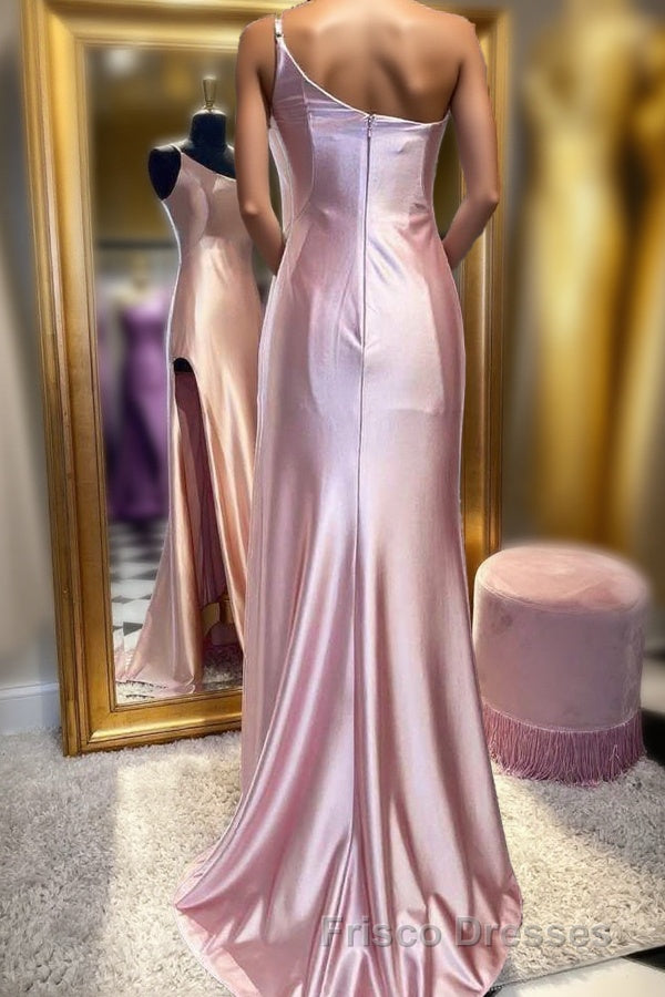 One-Shoulder Royal Blue Mermaid Long Dress with Slit Main image