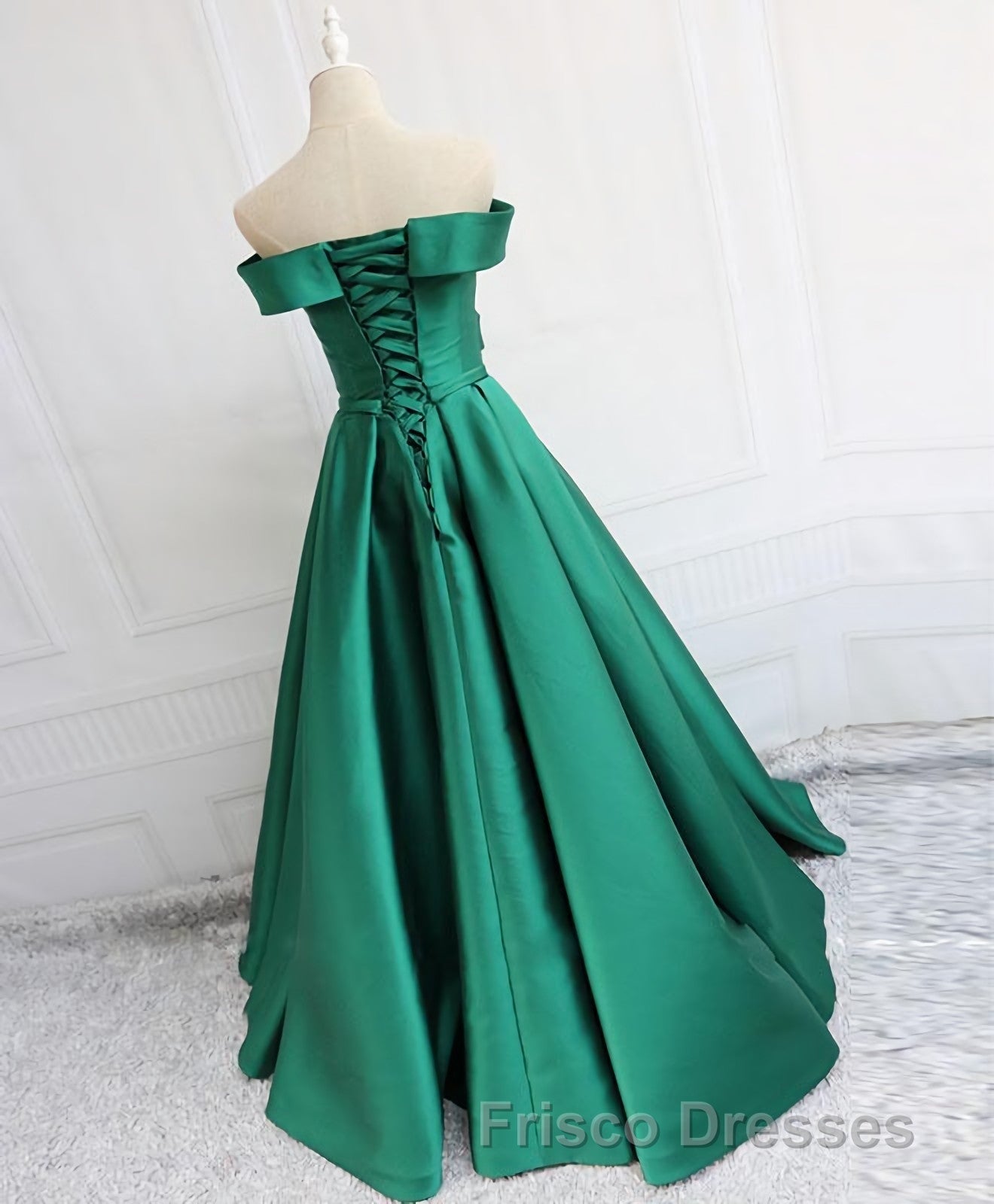 Simple Blue Satin Long Formal Prom Dress, Blue Formal Prom Dress