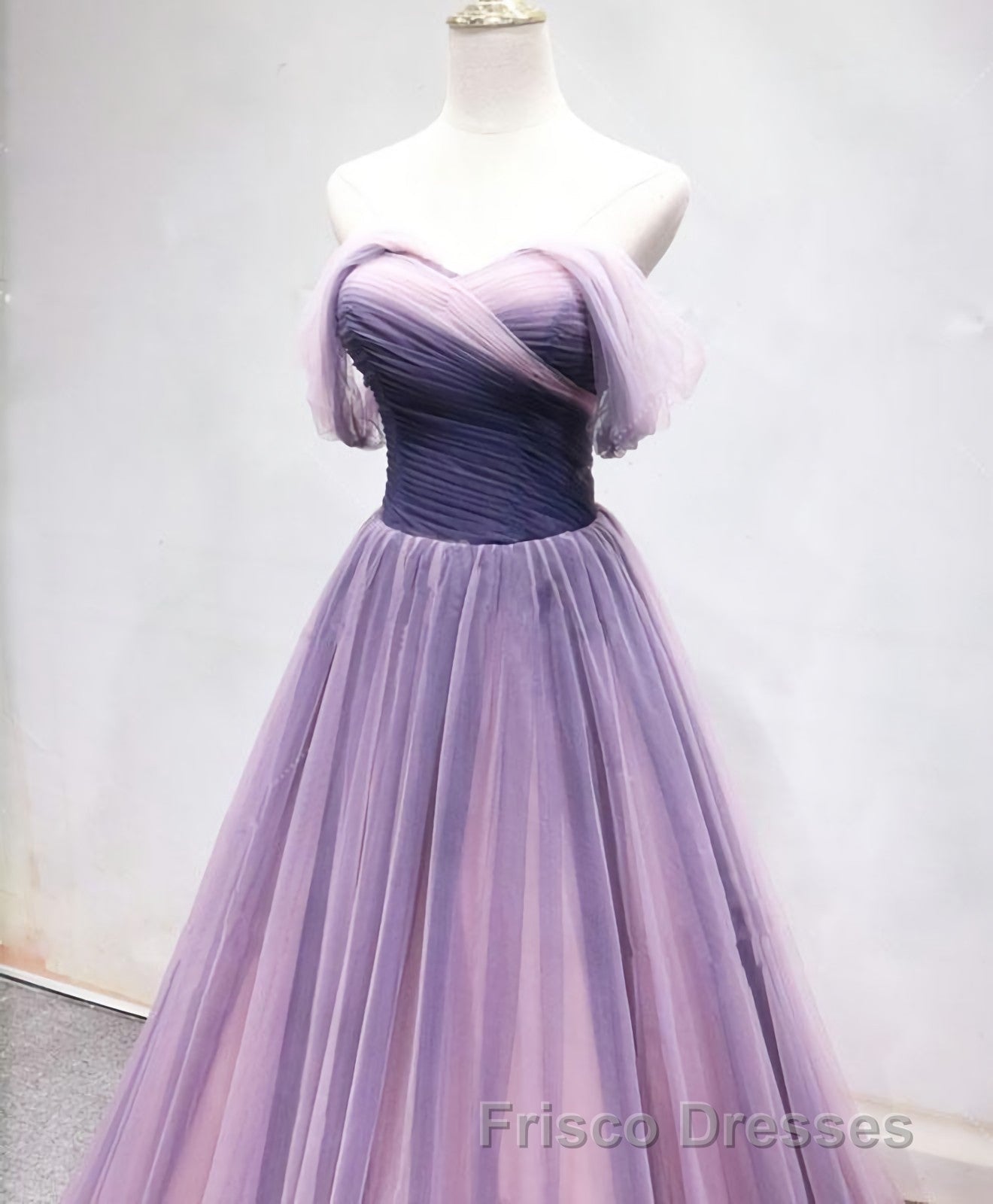 Simple Sweetheart Tulle Purple Long Formal Prom Dress, Bridesmaid Dress Secondary image