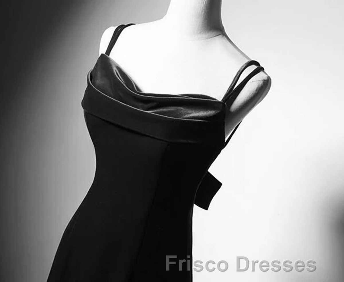 Black Straps Velvet Low Back Long Formal Prom Dress, Black Velvet Evening Dress Formal Prom Dress Secondary image
