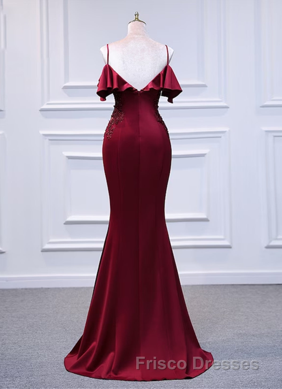 Wine Red Mermaid Sweetheart Straps Long Formal Prom Dress, Wine Red Formal Prom Dress