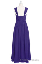 Purple Sweetheart Banded Waist Long Bridesmaid Dress