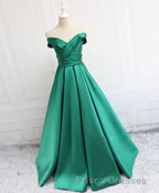 Simple Blue Satin Long Formal Prom Dress, Blue Formal Prom Dress