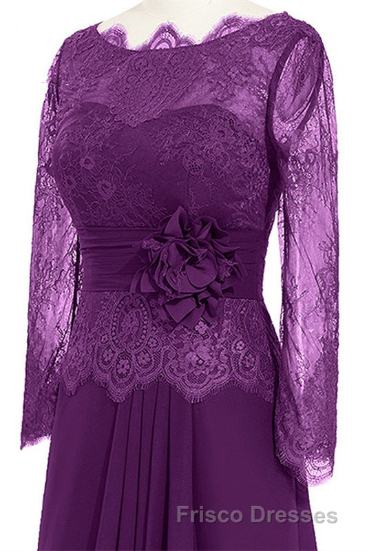 Ruffles Purple Lace Long Mother of the Bride Dress Secondary image