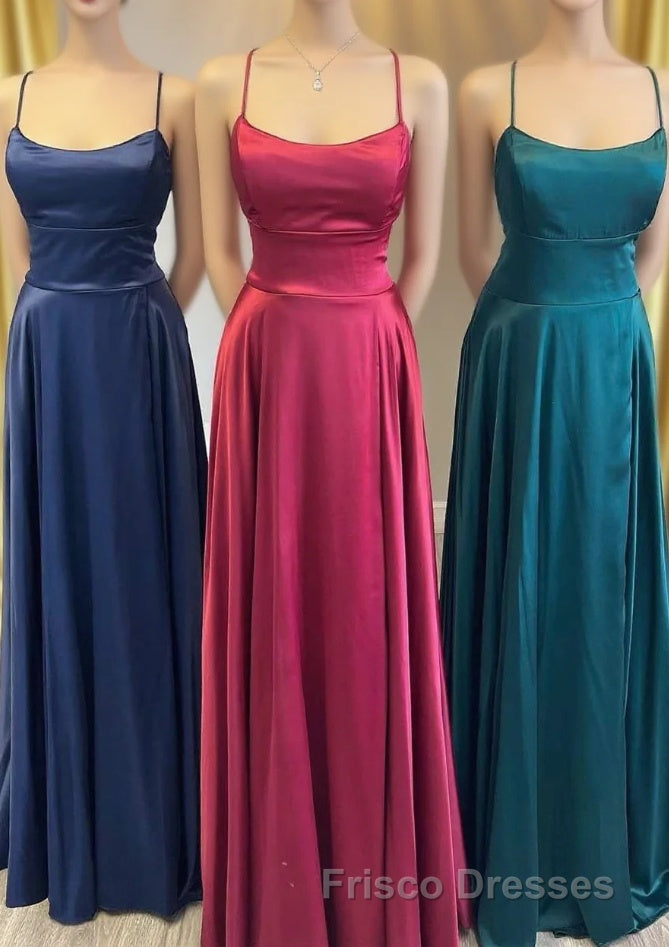 Simple Scoop Neck Lace-Up Back A-Line Formal Prom Dress Main image