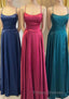 Simple Scoop Neck Lace-Up Back A-Line Formal Prom Dress