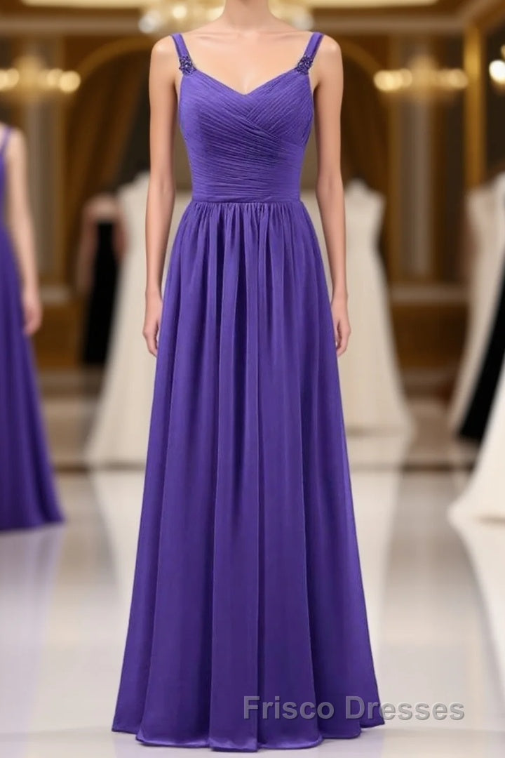 Purple Chiffon Sweetheart Straps A-Line Bridesmaid Dress Main image